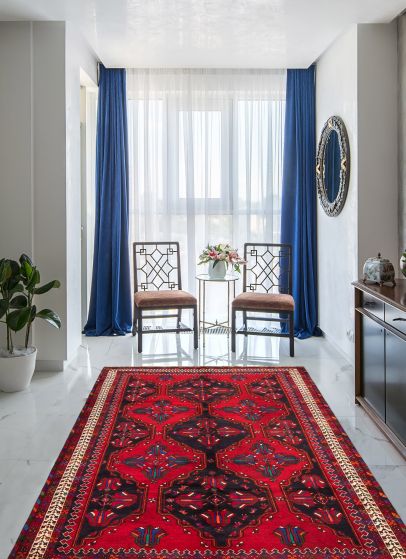 Persian Style 7'1" x 10'3" Hand-knotted Wool Rug 