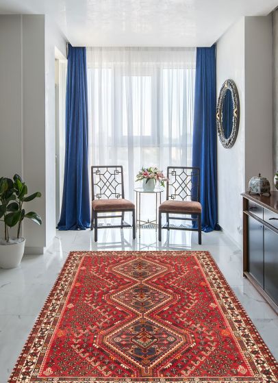 Persian Style 6'5" x 9'8" Hand-knotted Wool Rug 