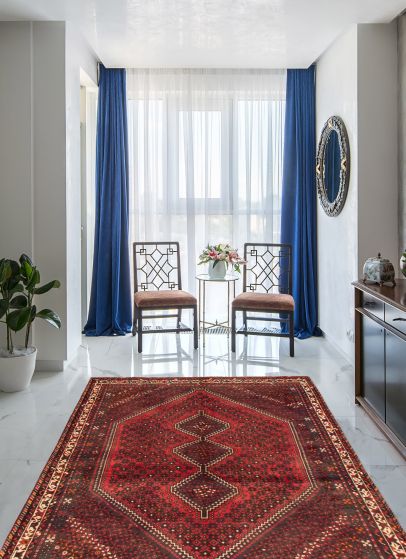 Persian Style 6'7" x 9'2" Hand-knotted Wool Rug 