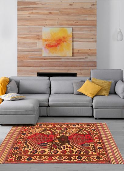 Afghan Tajik Caucasian 3'10" x 6'3" Hand-knotted Wool Rug 