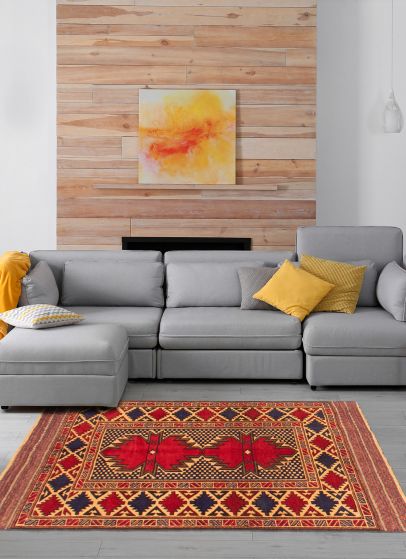Afghan Tajik Caucasian 3'11" x 6'3" Hand-knotted Wool Rug 