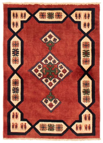 Persian Style Kashkuli Gabbeh 3'3" x 4'8" Hand-knotted Wool Rug 