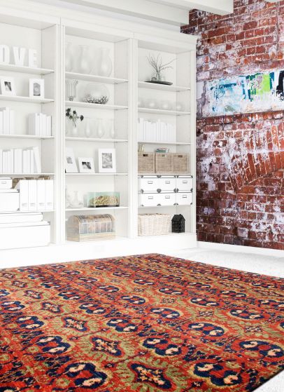 Indian Mystique 7'10" x 9'11" Hand-knotted Wool Rug 
