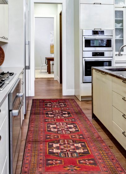 Persian Style 3'7" x 13'11" Hand-knotted Wool Rug 