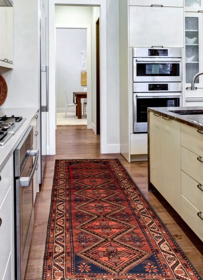 Persian Style 3'8" x 13'9" Hand-knotted Wool Rug 