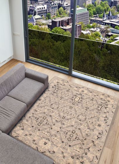Indian Modern Oushak 7'11" x 8'11" Hand-knotted Wool Rug 