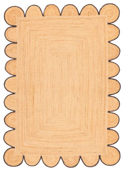 Indian Palas Denizli 4'7" x 6'5" Braided Weave Jute Rug 