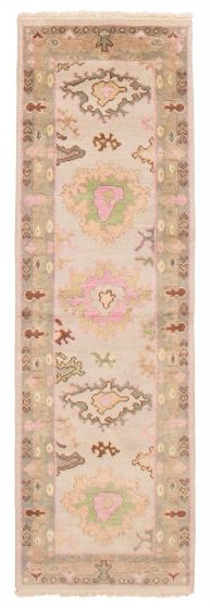 Indian Modern Oushak 2'4" x 7'9" Hand-knotted Wool Runner Rug 
