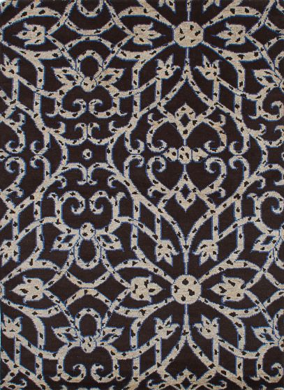 Indian Arlequin 5'6" x 7'9" Hand-knotted Wool Rug 