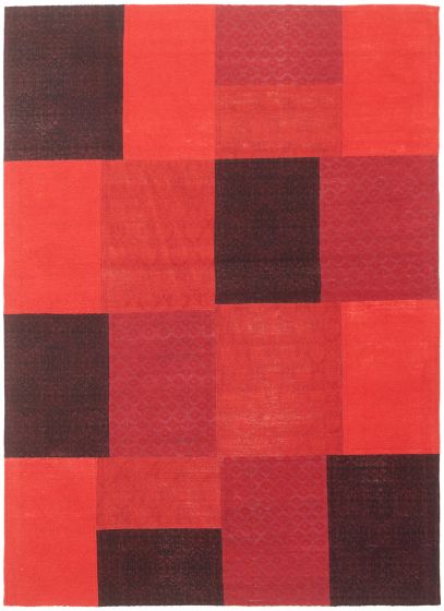 Indian Collage 4'8" x 6'6" Handmade Chenille Rug 