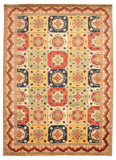 Afghan Finest Ghazni 9'10" x 13'8" Hand-knotted Wool Rug 
