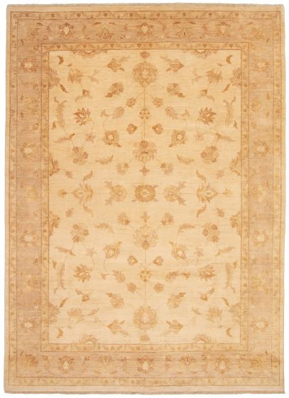 Pakistani Peshawar Oushak 8'0" x 11'0" Hand-knotted Wool Ivory Rug