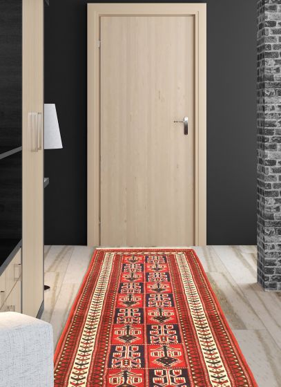 Turkmenistan Turkman 2'8" x 9'3" Hand-knotted Wool Rug 