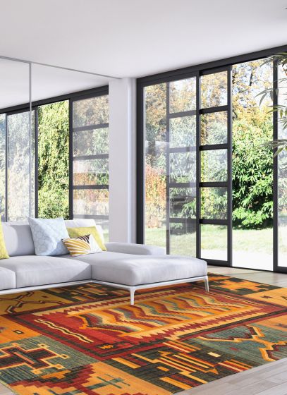 Turkish Sundance 10'2" x 12'6" Flat-Weave Wool Kilim 