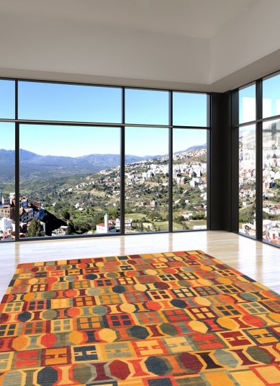 Turkish Sundance 9'3" x 11'11" Flat-Weave Wool Kilim 