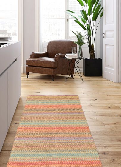 Turkish Bold and Colorful 2'8" x 5'3" Flat-Weave Wool Kilim 