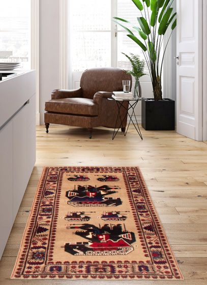 Afghan Rare War 2'9" x 4'8" Hand-knotted Wool Rug 