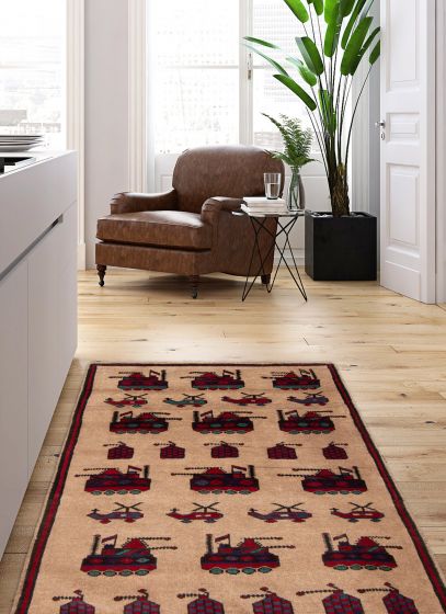 Afghan Rare War 2'9" x 4'6" Hand-knotted Wool Rug 