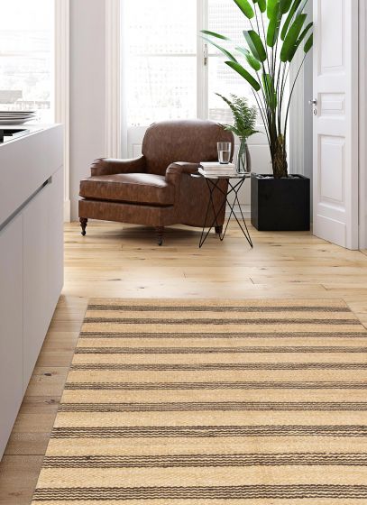 Indian Palas Denizli 5'1" x 7'2" Flat-Weave Jute Kilim 