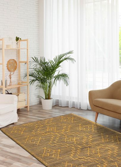 Indian Palas Denizli 5'0" x 8'5" Flat-Weave Jute Kilim 