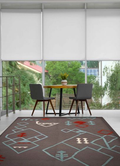 Indian Marrakech 5'4" x 7'6" Flat-Weave Wool Kilim 