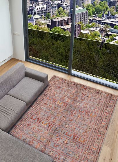 Pakistani Modern Ersari 5'9" x 7'9" Hand-knotted Wool Rug 