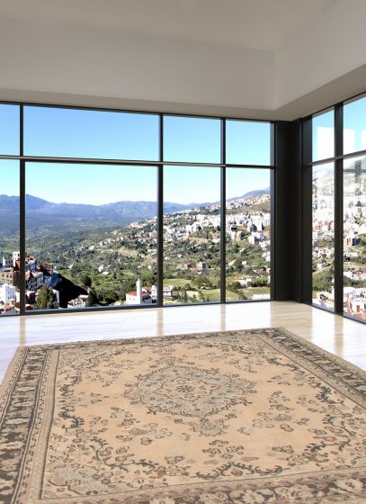 Turkish Antalya Vintage 6'8" x 9'4" Hand-knotted Wool Rug 