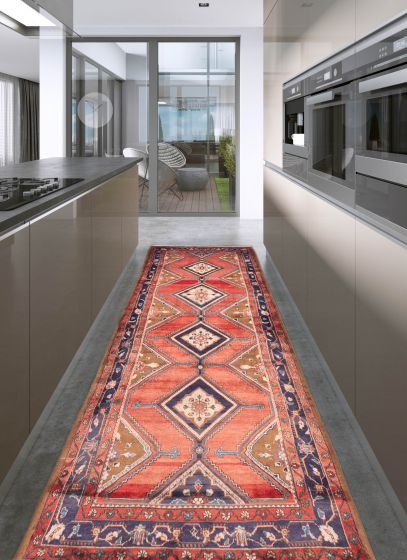 Persian Style 3'6" x 9'9" Hand-knotted Wool Runner Rug 