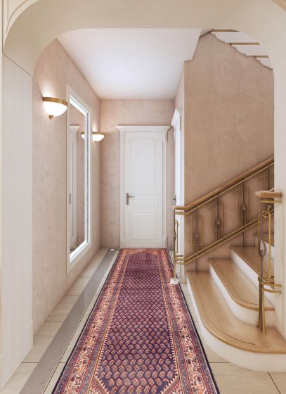 Persian Style 3'5" x 13'5" Hand-knotted Wool Runner Rug 