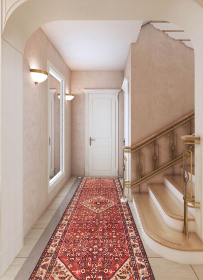 Persian Style 3'5" x 9'10" Hand-knotted Wool Runner Rug 