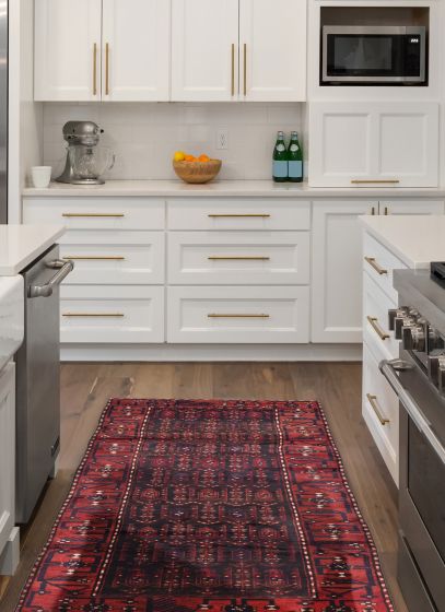 Persian Style 3'5" x 9'10" Hand-knotted Wool Runner Rug 