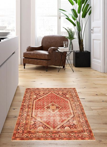 Persian Style 4'1" x 6'8" Hand-knotted Wool Rug 