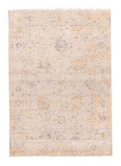 Indian Modern Oushak 4'0" x 5'8" Hand-knotted Wool Rug 