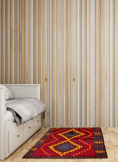 Tapis teimani 3'5" x 6'0" en laine