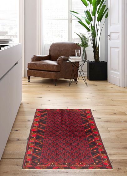 Tapis teimani 3'3" x 6'3" en laine