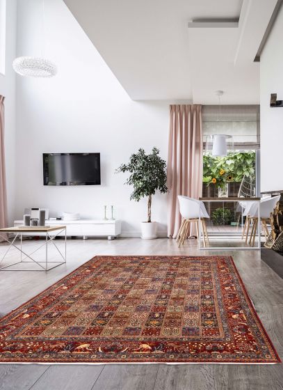 Persian Style 8'1" x 12'4" Hand-knotted Silk & Wool Rug 