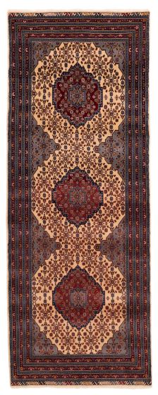 Persian Style 3'7" x 9'6" Hand-knotted Wool Runner Rug 