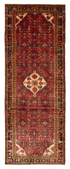 Persian Style 3'10" x 10'6" Hand-knotted Wool Runner Rug 