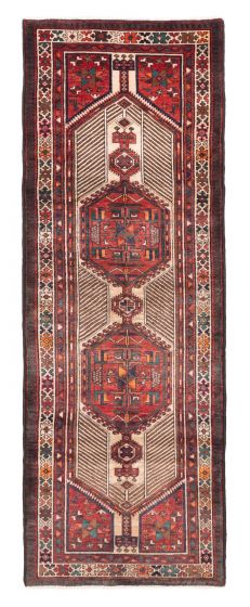 Persian Style 3'5" x 10'4" Hand-knotted Wool Runner Rug 