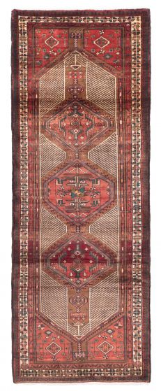 Persian Style 3'7" x 10'0" Hand-knotted Wool Runner Rug 