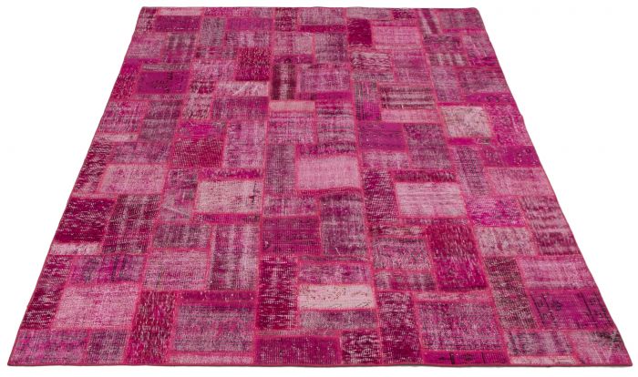 Turkish Color Transition Patchwork 7'0" x 9'10" Hand-knotted Wool Rug 