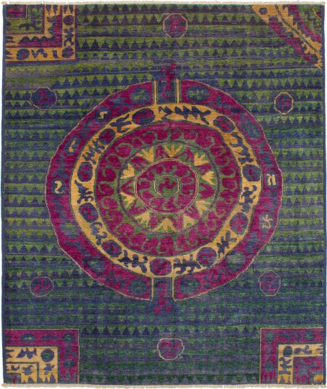 Indian Shalimar 8'3" x 9'9" Hand-knotted Wool Rug 