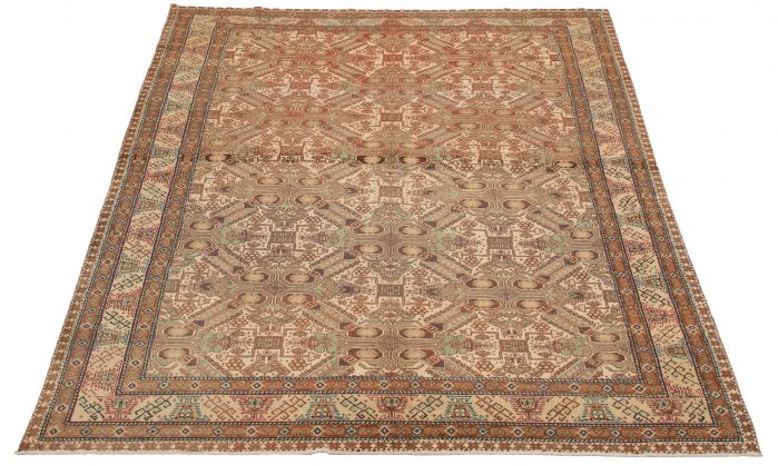 Turkish Kayseri Vintage 6'4" x 9'1" Hand-knotted Wool Rug 