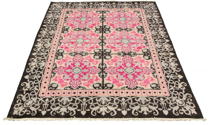 Pakistani Lahore Finest Collection 5'1" x 7'0" Hand-knotted Wool Rug 