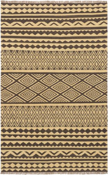 Turkish Izmir FW 5'2" x 8'3" Flat-Weave Wool Kilim 