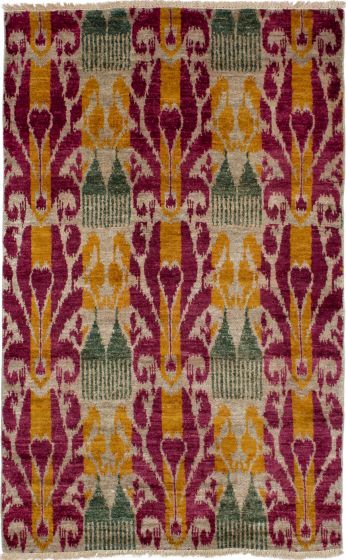 Indian Shalimar 4'4" x 7'0" Hand-knotted Wool Rug 