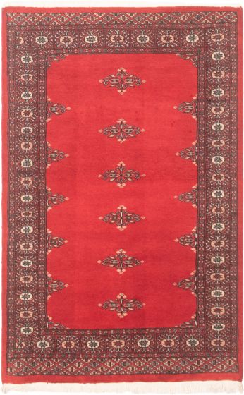 Pakistani Finest Peshawar Bokhara 3'1" x 4'11" Hand-knotted Wool Rug 