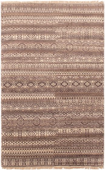 Indian Tangier 4'11" x 7'11" Hand-knotted Wool Rug 