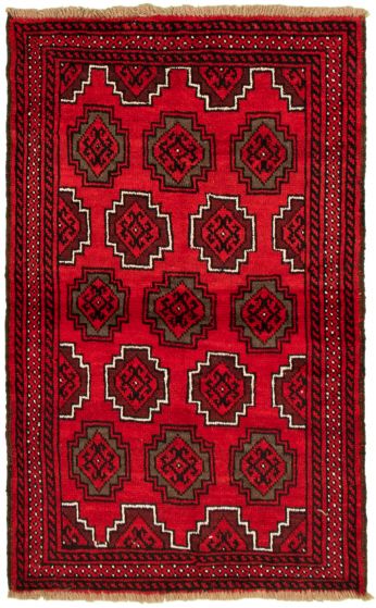 Afghan Akhjah 3'5" x 5'5" Hand-knotted Wool Rug 