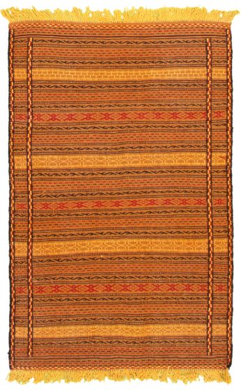 Turkish Ottoman Kashkoli 3'1" x 4'11" Flat-Weave Wool Tapestry Kilim 
